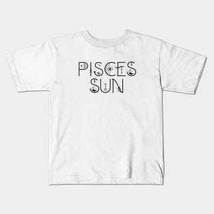 Pisces sun sign celestial typography Kids T-Shirt